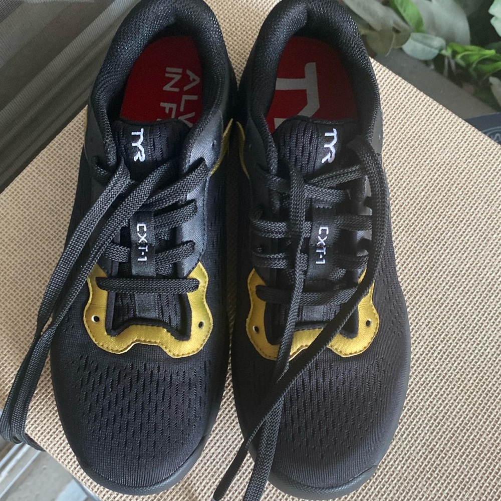 TYR  CTX-1 Black and Gold Athletic Shoes